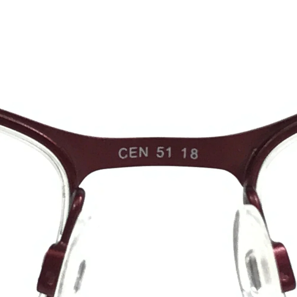 Alfred Sung Eyeglasses Frames AS5017 RBY CEN Grey Red Square Half Rim 51-18-135